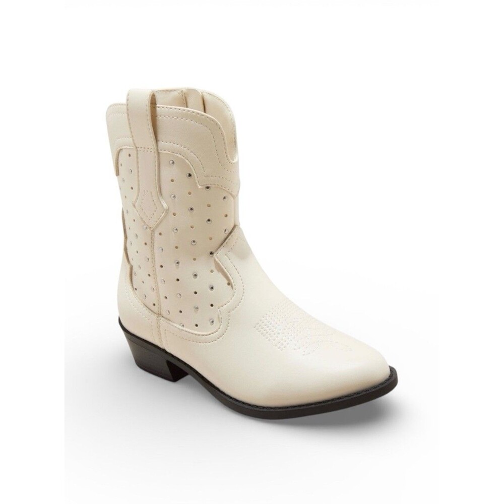 Art Class Girls Jovi Western Cowboy Boots White Studded Size 13 NIB New In Box